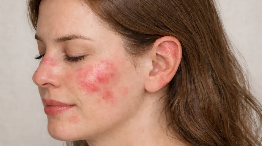 Очаги дискоидной красной волчанки лицо, уши