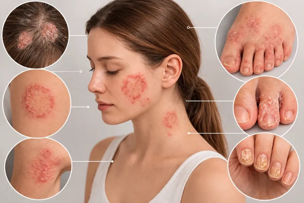 Локализация дерматомикоза зоны поражения кожи и ногтей